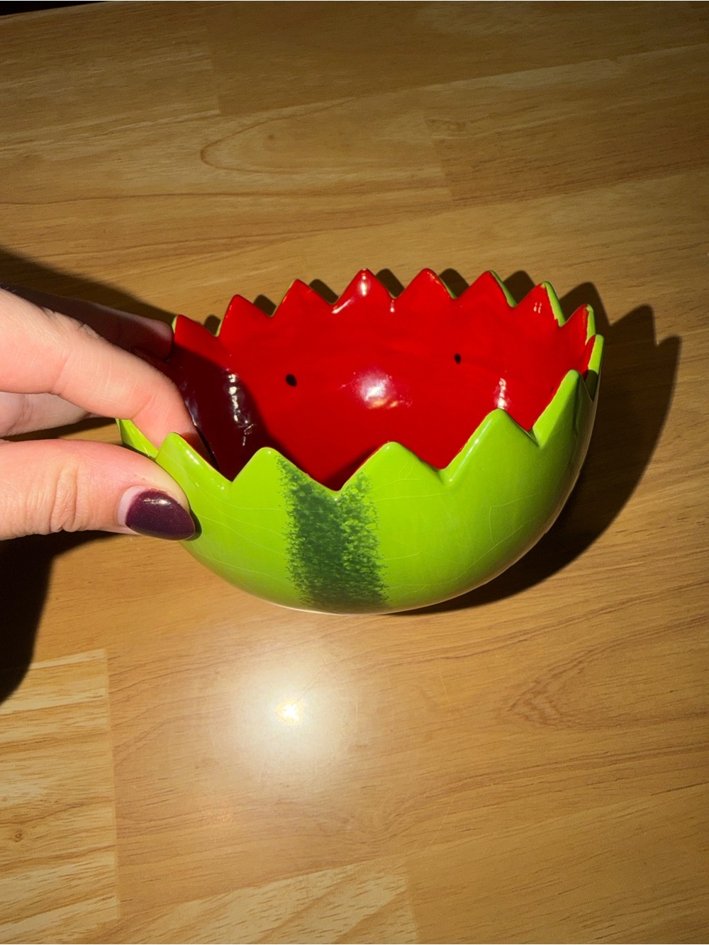 Green & Red Decorative Watermelon Bowl
